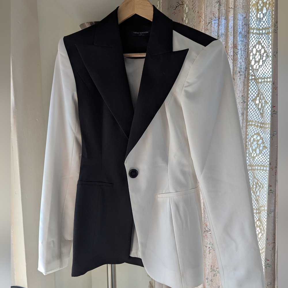 Naked Wardrobe Two Toned Suiting Blazer XS